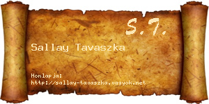 Sallay Tavaszka névjegykártya
